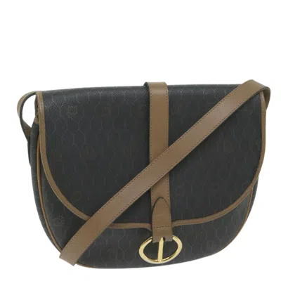 Pre-owned Dior Christian  Vintage Honeycomb Flap Crossbody Bag Canvas And Leather Black Canvas Bag ()
