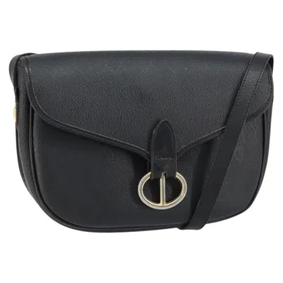 Pre-owned Dior Christian  Vintage Honeycomb Flap Crossbody Bag Canvas And Leather Black Canvas Shoulder Bag Bag