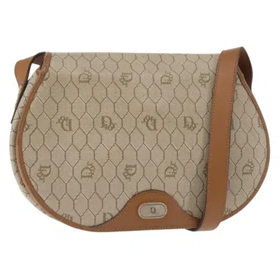 Pre-owned Dior Christian  Vintage Honeycomb Flap Crossbody Bag Coated Canvas Beige Canvas Bag () In Sand
