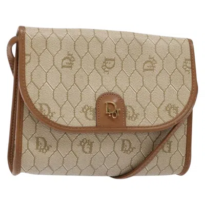 Pre-owned Dior Christian  Vintage Honeycomb Flap Crossbody Bag Coated Canvas Beige Pvc Bag () In Sand