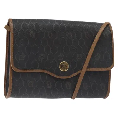 Pre-owned Dior Christian  Vintage Honeycomb Flap Crossbody Bag Coated Canvas Black Canvas Bag ()