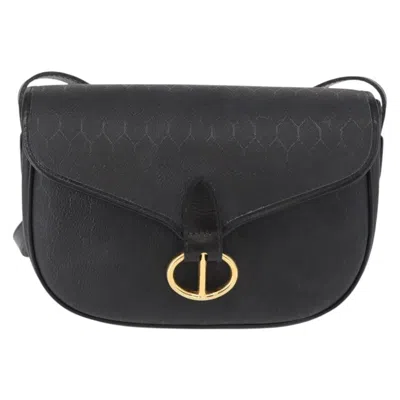 Pre-owned Dior Christian  Vintage Honeycomb Flap Crossbody Bag Coated Canvas Black Canvas Shoulder Bag Bag (pre