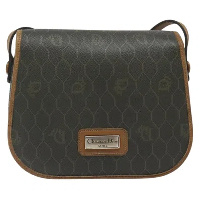 Pre-owned Dior Christian  Vintage Honeycomb Flap Crossbody Bag Coated Canvas Brown Canvas Bag ()
