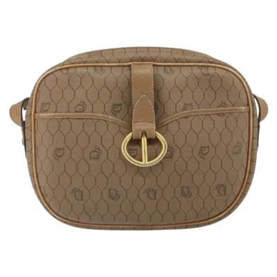 Pre-owned Dior Christian  Vintage Honeycomb Shoulder Bag Canvas And Leather Beige Canvas Shoulder Bag Bag (pre- In Sand