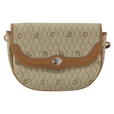 Pre-owned Dior Christian  Vintage Honeycomb Shoulder Bag Canvas And Leather Beige Canvas Shoulder Bag Bag (pre- In Sand