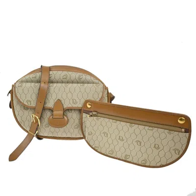 Pre-owned Dior Christian  Vintage Honeycomb Shoulder Bag Canvas And Leather Beige Canvas Shoulder Bag Bag (pre- In Sand