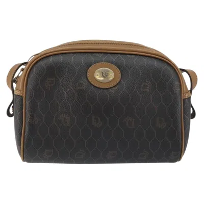 Pre-owned Dior Christian  Vintage Honeycomb Shoulder Bag Canvas And Leather Black Canvas Shoulder Bag Bag (pre-