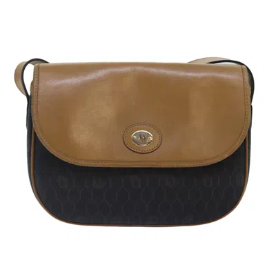 Pre-owned Dior Christian  Vintage Honeycomb Shoulder Bag Canvas And Leather Black Canvas Shoulder Bag Bag (pre-