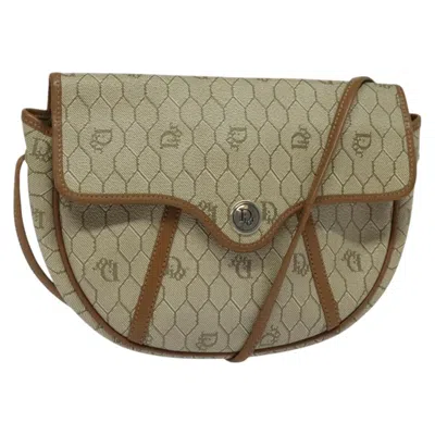 Pre-owned Dior Christian  Vintage Honeycomb Shoulder Bag Canvas Beige Canvas Bag () In Sand
