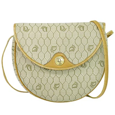Pre-owned Dior Christian  Vintage Honeycomb Shoulder Bag Canvas Beige Canvas Shoulder Bag Bag () In Sand