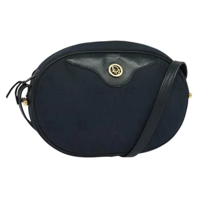 Pre-owned Dior Christian  Vintage Honeycomb Shoulder Bag Canvas Navy Canvas Bag () In Blue