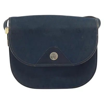 Pre-owned Dior Christian  Vintage Honeycomb Shoulder Bag Canvas Navy Canvas Shoulder Bag Bag () In Blue
