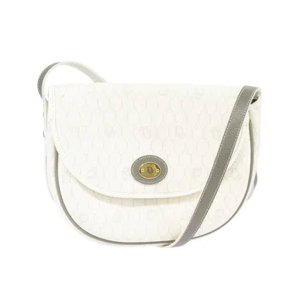 Pre-owned Dior Christian  Vintage Honeycomb Shoulder Bag Canvas White Canvas Bag ()