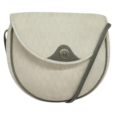 Pre-owned Dior Christian  Vintage Honeycomb Shoulder Bag Canvas White Canvas Shoulder Bag Bag ()