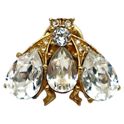 Pre-owned Dior Christian  Vintage Iconic Crystal-embellished Bee Pin Brooch In Multiple