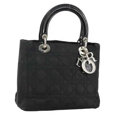 Pre-owned Dior Christian  Vintage Lady  Bag Cannage Quilt Nylon Black Nylon Handbag ()