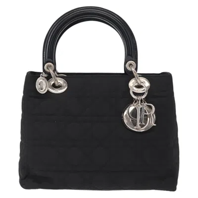 Pre-owned Dior Christian  Vintage Lady  Bag Cannage Quilt Nylon Black Nylon Handbag ()