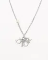 Dior Christian  Vintage Logo Charm And Pearl Necklace