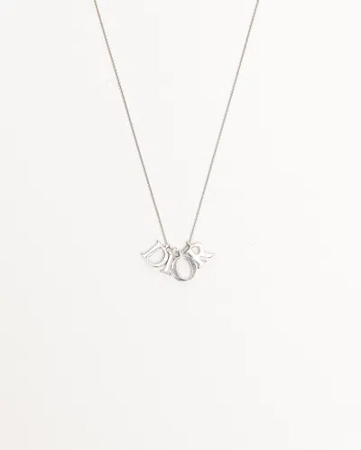 Dior Christian  Vintage Logo Charm Necklace