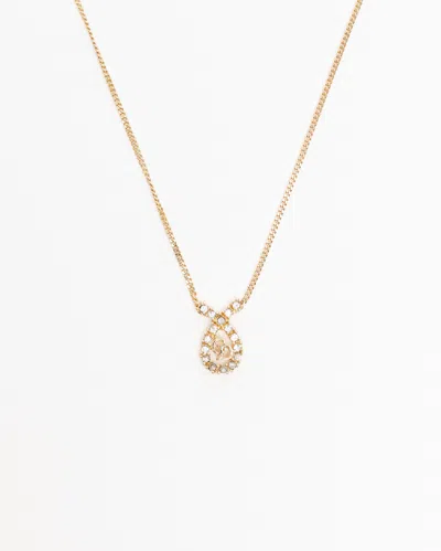 Dior Christian  Vintage Logo Rhinestone Necklace