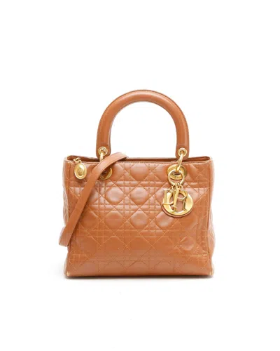 Dior Christian  Vintage Medium Cannage Lady  Bag In Purple