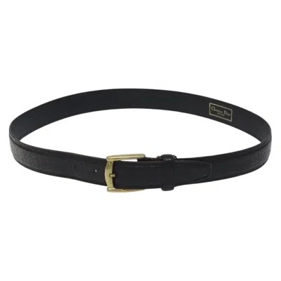 Pre-owned Dior Christian  Vintage Oversized Belt Metal And Leather Black Leather Belts Accessory ()