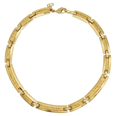 Pre-owned Dior Christian  Vintage Rare Gold Interlocked Link Omega Choker Collar Necklace In Multiple