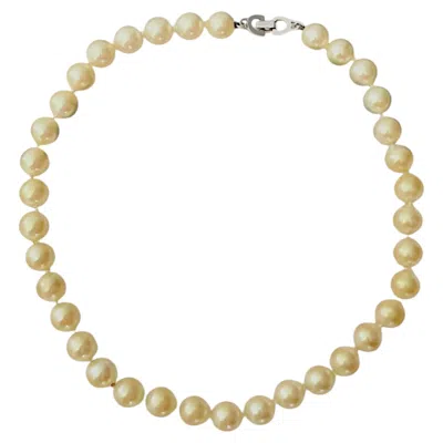 Pre-owned Dior Christian  Vintage Rare Large White Pearls Round Beads Choker Necklace