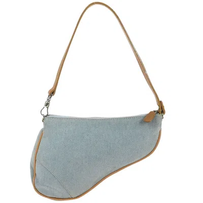 Pre-owned Dior Christian  Vintage Saddle Bag Denim Blue Denim_jeans Clutche & Pouche Bag ()