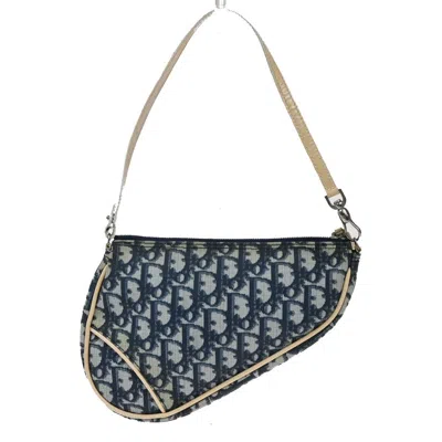 Pre-owned Dior Christian  Vintage Saddle Bag Issimo Coated Canvas Blue Pvc Shoulder Bag Bag ()