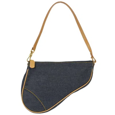 Pre-owned Dior Christian  Vintage Saddle Denim Navy Denim_jeans Handbag ()