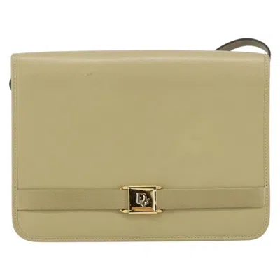 Pre-owned Dior Christian  Vintage Shoulder Bag Leather Beige Leather Shoulder Bag Bag () In Sand