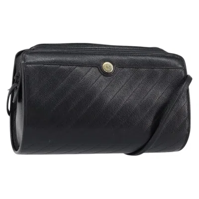 Pre-owned Dior Christian  Vintage Shoulder Bag Leather Black Leather Shoulder Bag Bag ()