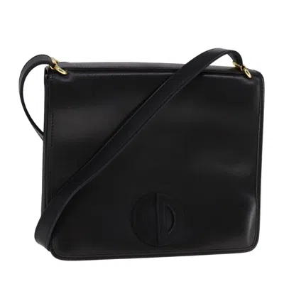 Pre-owned Dior Christian  Vintage Shoulder Bag Leather Black Leather Shoulder Bag Bag ()