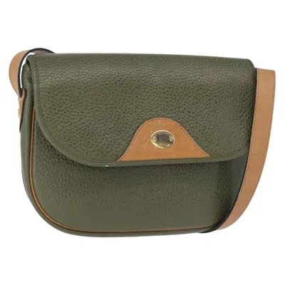 Pre-owned Dior Christian  Vintage Shoulder Bag Leather Green Leather Shoulder Bag Bag ()