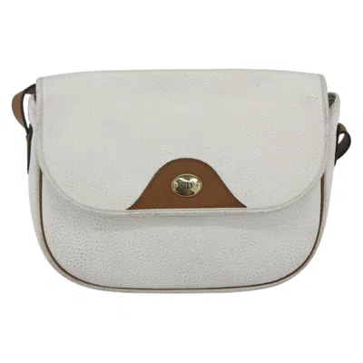 Pre-owned Dior Christian  Vintage Shoulder Bag Leather White Leather Shoulder Bag Bag ()