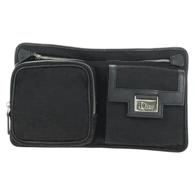 Pre-owned Dior Christian  Vintage Street Chic Belt Issimo Canvas Black Canvas Handbag ()