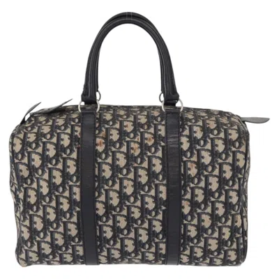 Pre-owned Dior Christian  Vintage Trotter Boston Bag Canvas Navy Canvas Travel Bag Bag () In Blue