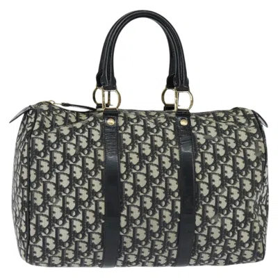 Pre-owned Dior Christian  Vintage Trotter Boston Bag Issimo Canvas Black Canvas Handbag ()