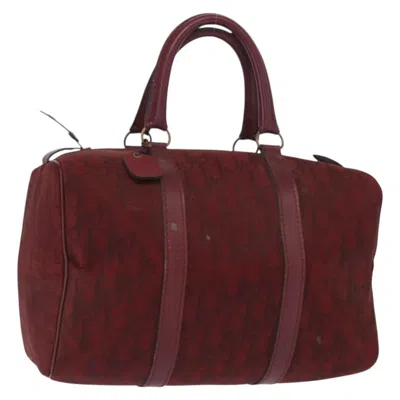Pre-owned Dior Christian  Vintage Trotter Boston Bag Issimo Canvas Red Canvas Handbag ()