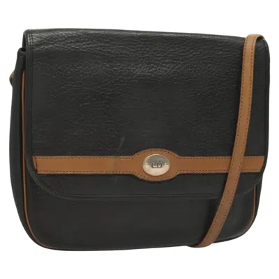 Pre-owned Dior Christian  Vintage Trotter Crossbody Bag Leather Black Leather Clutche & Pouche Bag ()