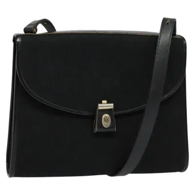 Pre-owned Dior Christian  Vintage Trotter Flap Shoulder Bag Canvas Black Canvas Shoulder Bag Bag ()