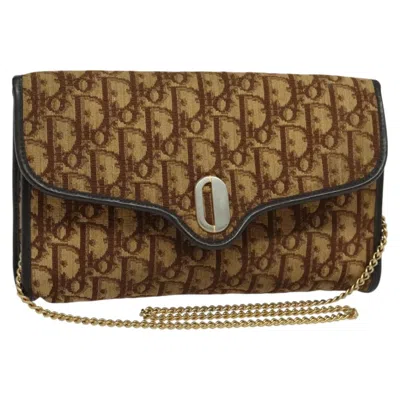 Pre-owned Dior Christian  Vintage Trotter Flap Shoulder Bag Canvas Brown Canvas Bag ()