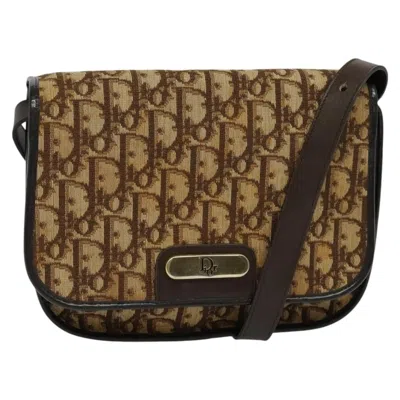 Pre-owned Dior Christian  Vintage Trotter Flap Shoulder Bag Canvas Brown Canvas Bag ()