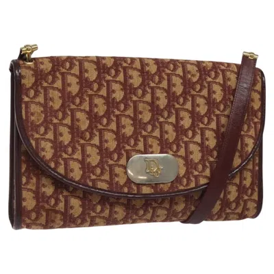 Pre-owned Dior Christian  Vintage Trotter Flap Shoulder Bag Canvas Red Canvas Bag ()