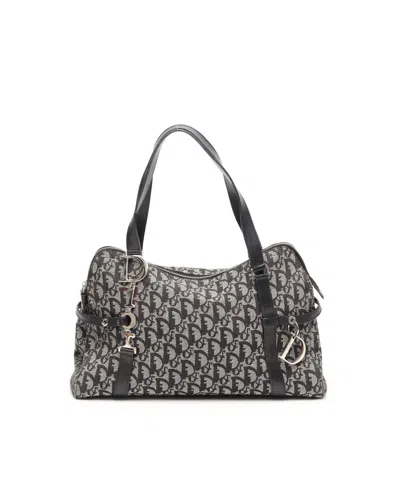 Dior Christian  Vintage Trotter Logo Charm Bag In Black