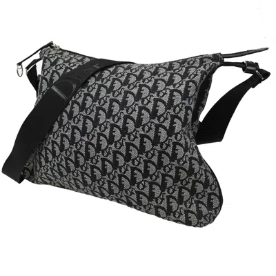 Pre-owned Dior Christian  Vintage Trotter Messenger Bag Issimo Canvas Black Canvas Shoulder Bag Bag (pre-ow