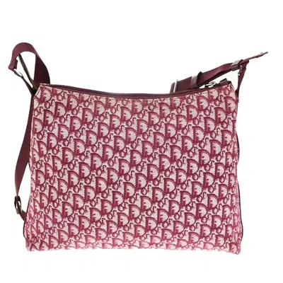 Pre-owned Dior Christian  Vintage Trotter Messenger Bag Trotter Pattern Burgundy Canvas Shoulder Bag Bag (pre-o