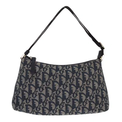 Pre-owned Dior Christian  Vintage Trotter Pochette Shoulder Bag Issimo Canvas Navy Canvas Clutche & Pouche  In Blue