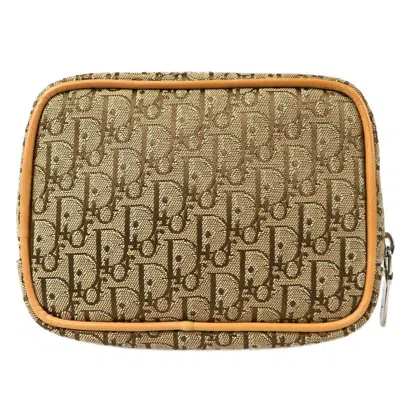 Pre-owned Dior Christian  Vintage Trotter Pouch Canvas Beige Canvas Clutche & Pouche Bag () In Sand